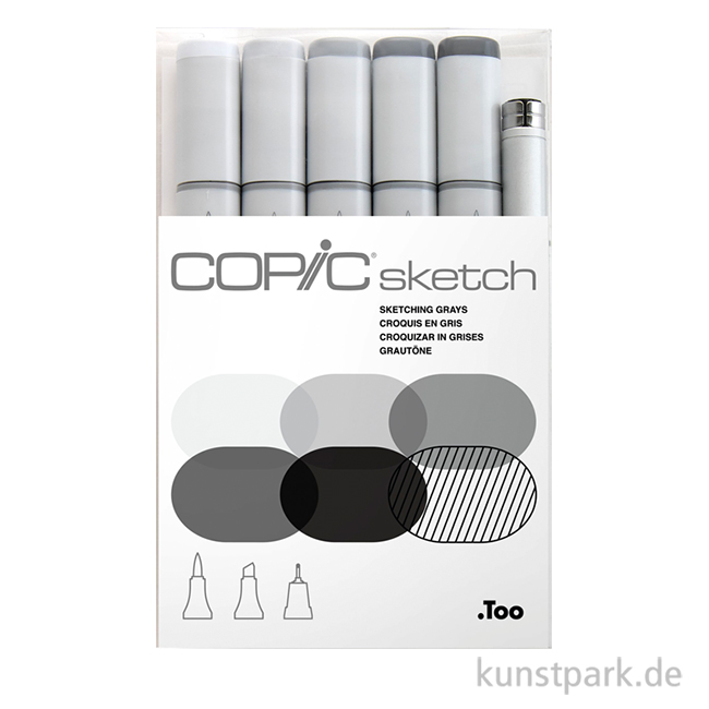 Artikelbild 1 des Artikels “COPIC Sketch Set - Sketching Grays, 6 Stifte “