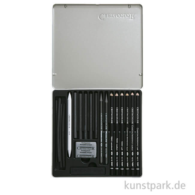 Artikelbild 1 des Artikels “Cretacolor BLACK BOX - 20 teiliges Kohleset im Metalletui “