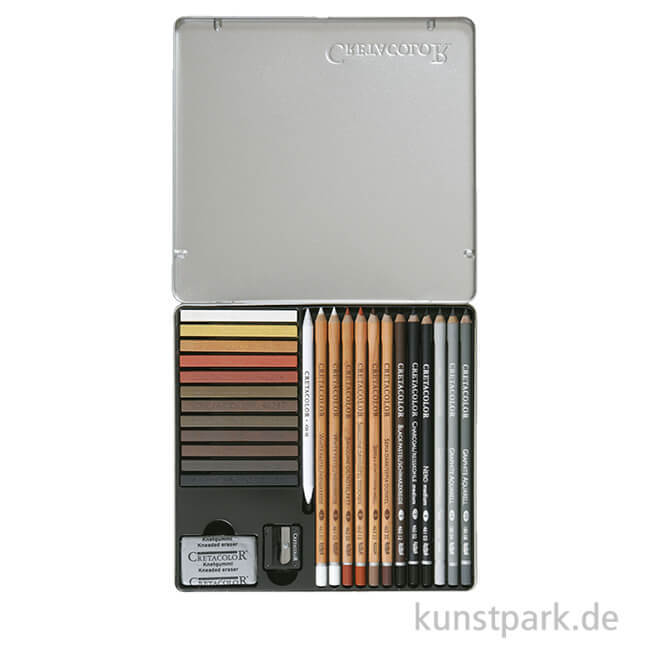 Artikelbild 1 des Artikels “Cretacolor CREATIVO - 27teiliges Skizzierset im Metalletui “