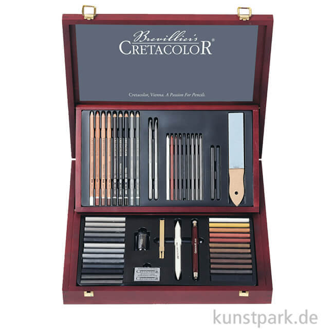 Artikelbild 1 des Artikels “Cretacolor SELECTION - 53 teiliges Profi-Künstler Set in Holzkassette “
