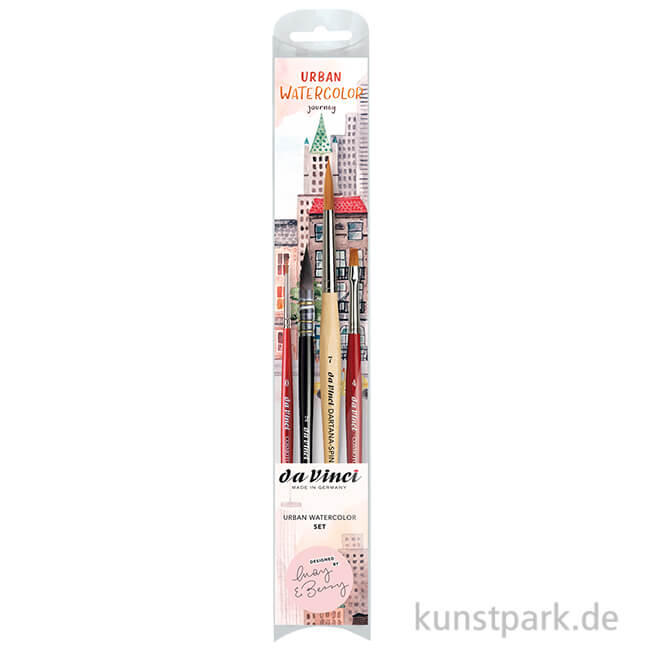 Artikelbild 1 des Artikels “da Vinci - URBAN Watercolor Journey Set May & Berry mit vier Pinseln “