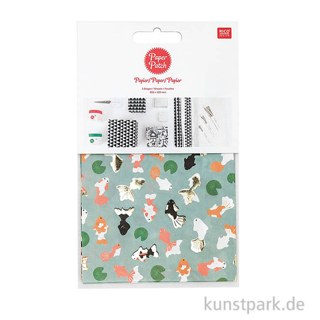 Artikelbild 1 des Artikels “Decoupage Papier - Jardin Japonais, Kois & Lotos, 3 Stück “