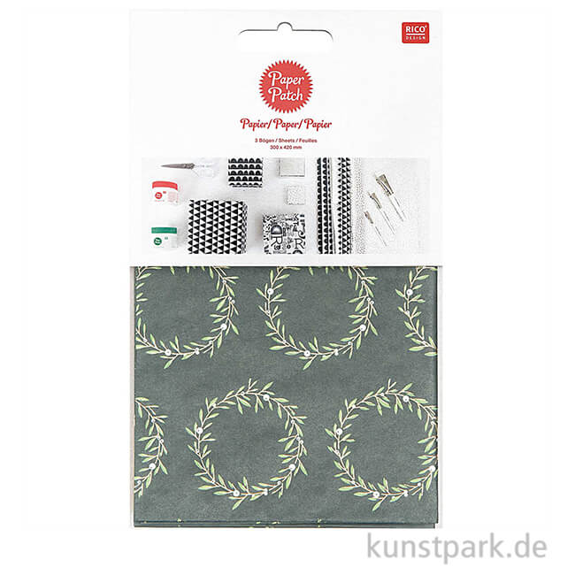 Artikelbild 1 des Artikels “Decoupage Papier - Christmas is in the Air - Grün mit Kränze, 3 Stück “