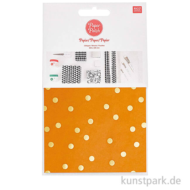 Artikelbild 1 des Artikels “Decoupage Papier - Punkte Senfgelb, 3 Stück “