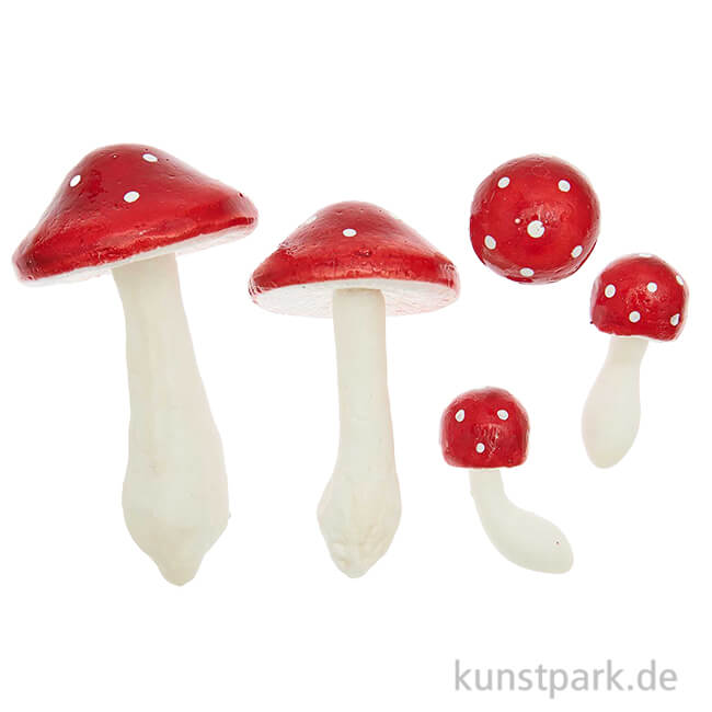 Artikelbild 1 des Artikels “Deko-Pilze, Polystyrol, Rot Weiß, 5 Stück “