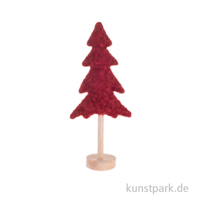 Artikelbild 1 des Artikels “Deko Tannenbaum Plüsch mit Holzständer, Rot, 14 x 7 x 34 cm “