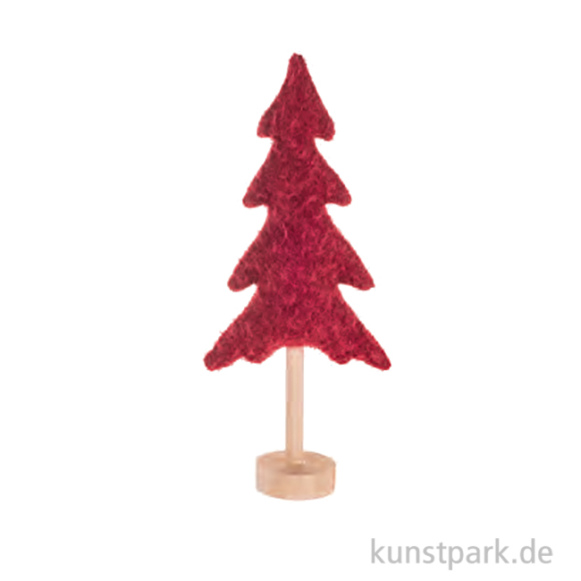Artikelbild 1 des Artikels “Deko Tannenbaum Plüsch mit Holzständer, Rot, 19 x 8 x 43 cm “