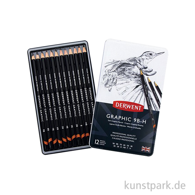 Artikelbild 1 des Artikels “Derwent GRAPHIC Sketching 12 Bleistifte im Metalletui, Härte 9B bis H “