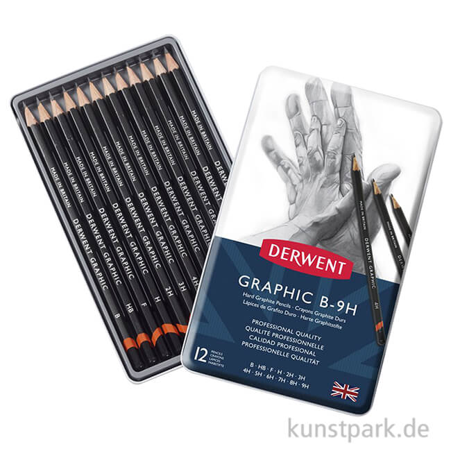 Artikelbild 1 des Artikels “Derwent GRAPHIC Technical 12 Bleistifte im Metalletui, Härte B bis 9H “