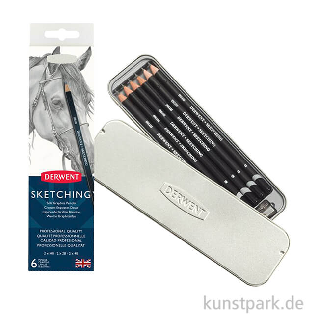 Artikelbild 1 des Artikels “Derwent SKETCHING, 6 Graphitstifte mit Anspitzer im Metalletui “