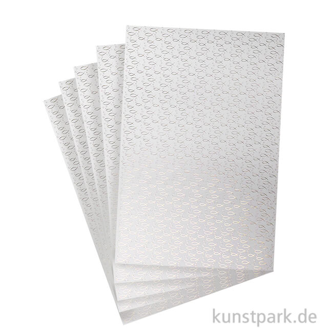 Artikelbild 1 des Artikels “Designkarton Gold - Christliche Fische, DIN A4, 5 Blatt, 200g “
