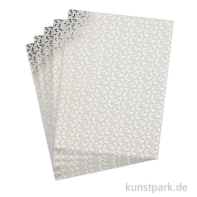 Artikelbild 1 des Artikels “Designkarton Gold - Ilex Stechpalme, DIN A4, 5 Blatt, 200g “