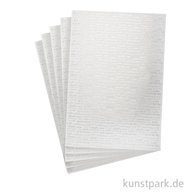 Artikelbild 1 des Artikels “Designkarton Gold - Liebe, Glaube, Hoffnung, DIN A4, 5 Blatt, 200g “