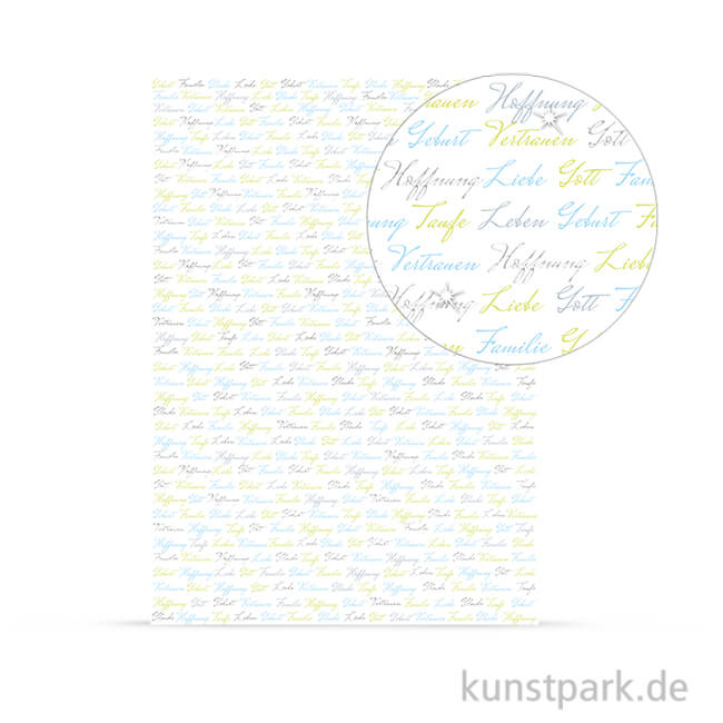 Artikelbild 1 des Artikels “Designkarton Meine Taufe - Jungen Schriften, DIN A4, 200 g “