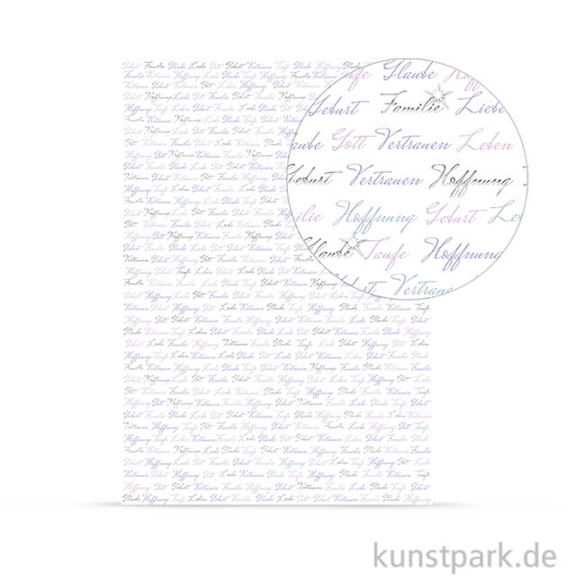 Artikelbild 1 des Artikels “Designkarton Meine Taufe - Mädchen Schriften, DIN A4, 200 g “