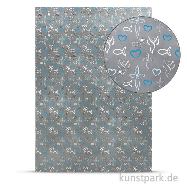 Artikelbild 1 des Artikels “Designkarton Religion - Grau-Blau, DIN A4, 200 g “