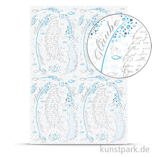 Artikelbild 1 des Artikels “Designkarton Religion - Weiß-Blau, DIN A4, 200 g “
