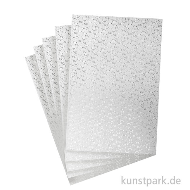 Artikelbild 1 des Artikels “Designkarton Silber - Christliche Fische, DIN A4, 5 Blatt, 200g “