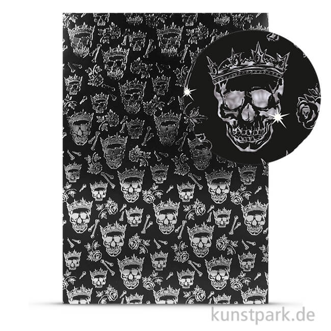Artikelbild 1 des Artikels “Designkarton Skull - Silber, DIN A4, 200g “