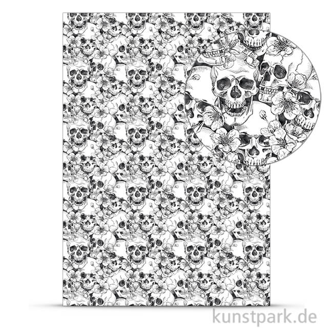 Artikelbild 1 des Artikels “Designkarton Skull - Weiß, DIN A4, 200g “