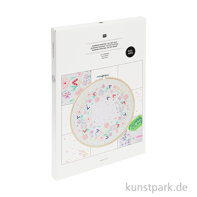 Artikelbild 1 des Artikels “Diamond Painting Set, Blumenkranz, Durchmesser 20 cm, 14-teilig “