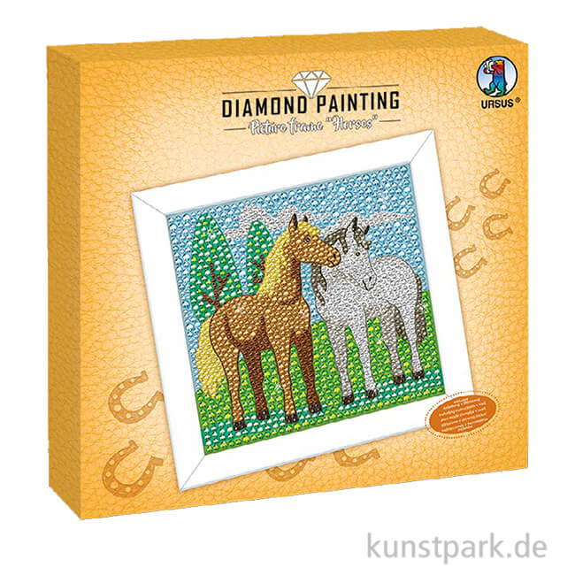 Artikelbild 1 des Artikels “Diamond Painting Set - Holz Bilderrahmen, Pferde, 20 x 20 cm “