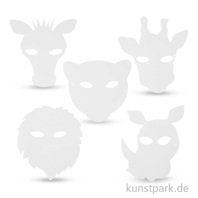 Artikelbild 1 des Artikels “Dschungeltier-Masken aus kräftigem Karton, 22,5-25 cm, 16 Stück sortiert “