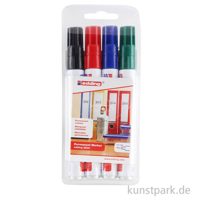 Artikelbild 1 des Artikels “edding 3000 Permanent-Marker Set, Etui mit 4 Farben “