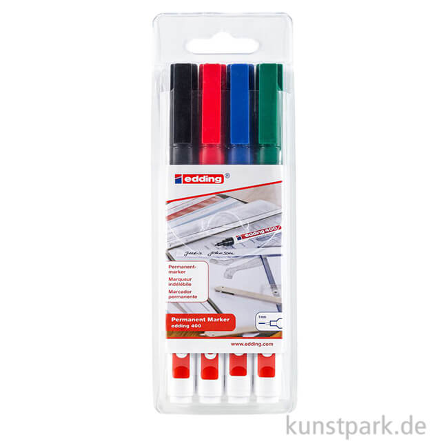 Artikelbild 1 des Artikels “edding 400 Permanent-Marker Set, Etui mit 4 Farben “