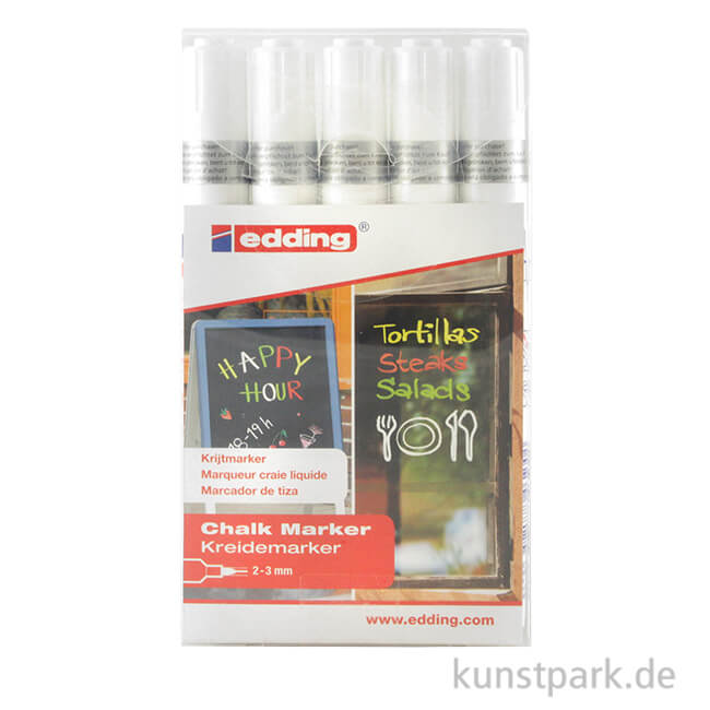 Artikelbild 1 des Artikels “edding 4095 Kreide-Marker Set weiß, Etui mit 5 Markern “