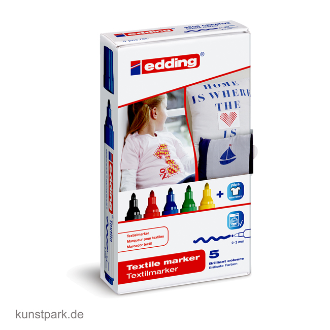Artikelbild 1 des Artikels “edding 4500 Textil-Marker Set mit 5 Farben “