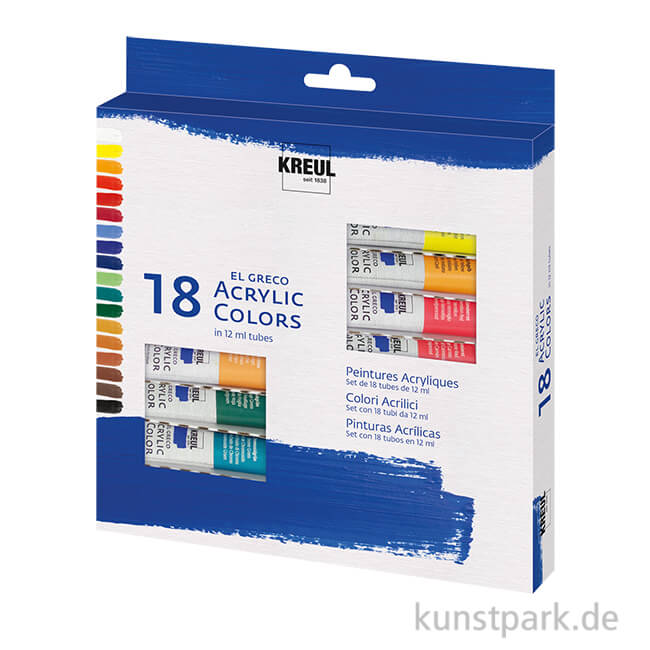 Artikelbild 1 des Artikels “KREUL el Greco Acrylfarben Set - 18 Tuben 12 ml “