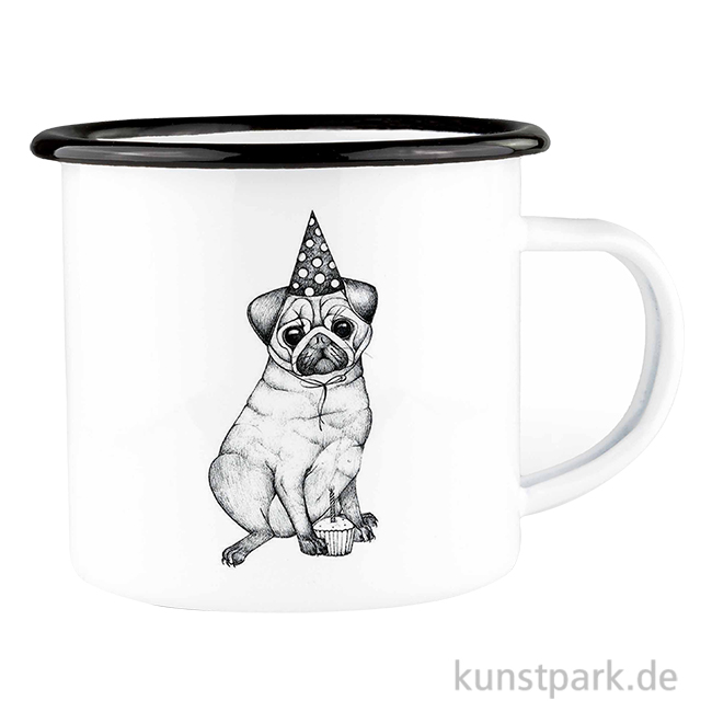Artikelbild 1 des Artikels “Emailletasse - Mops, 300 ml “