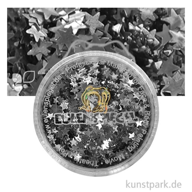 Artikelbild 1 des Artikels “Eulenspiegel Holographischer Glitzer 6 g Dose | Silber-Sterne“