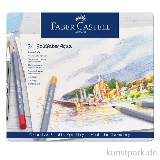 Artikelbild 1 des Artikels “Faber-Castell GOLDFABER Aqua, 24 Aquarellstifte im Metalletui “