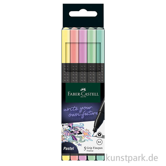 Artikelbild 1 des Artikels “Faber-Castell Grip Fineliner 0,4 mm - 5er Etui - Pastell “