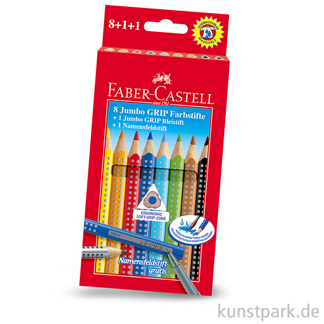 Artikelbild 1 des Artikels “Faber-Castell JUMBO Grip Etui mit 8 Buntstiften und Bleistift “