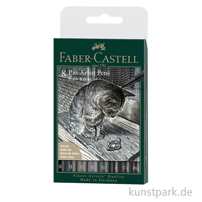 Artikelbild 1 des Artikels “Faber-Castell PITT Artist Pen Brush - 8er Set - Schwarz & Grau “