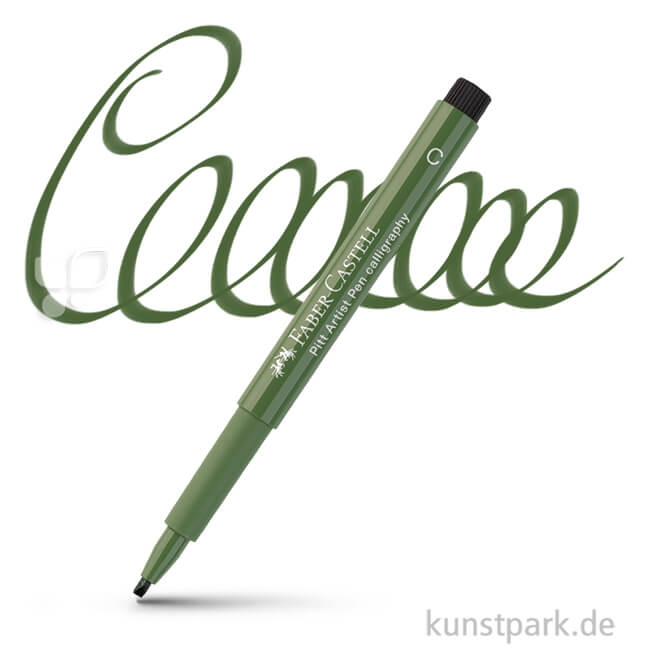 Artikelbild 1 des Artikels “Faber-Castell PITT Artist Pen Calligraphy einzeln Stift | 174 Chromoxydgrün stumpf“