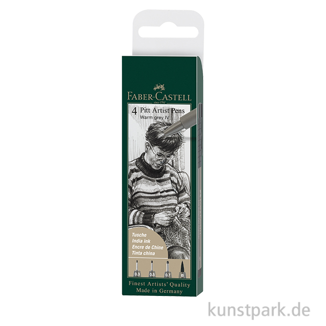 Artikelbild 1 des Artikels “Faber-Castell PITT Artist Pen Tuschestifte - 4er Set - Warmgrau “