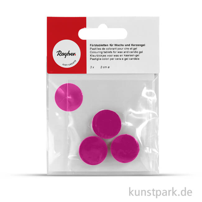 Artikelbild 1 des Artikels “Färbtabletten für Wachs und Kerzen-Gel, 3 Stück Beutel | Lila“