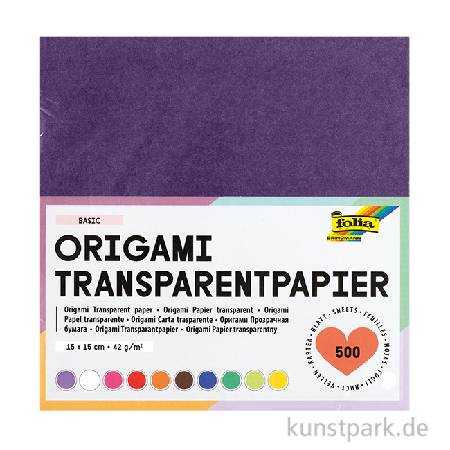 Artikelbild 1 des Artikels “Faltblätter aus Transparentpapier, 500 Blatt, 42g - farbig sortiert “