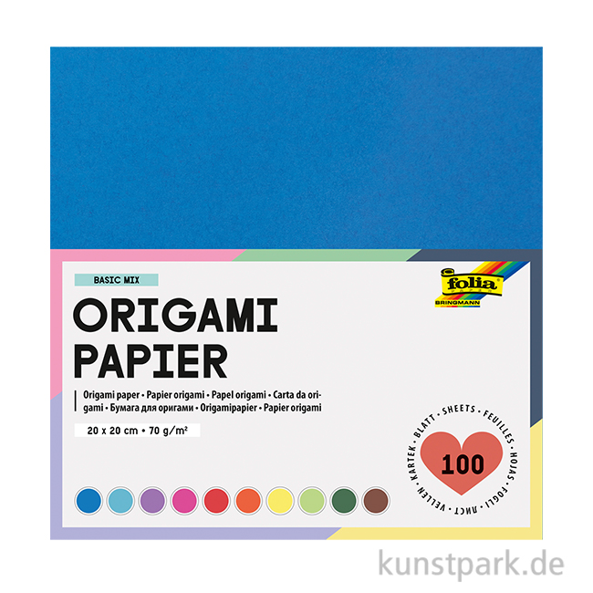 Artikelbild 1 des Artikels “Faltblätter eckig, 100 Blatt, 70g - farbig sortiert “