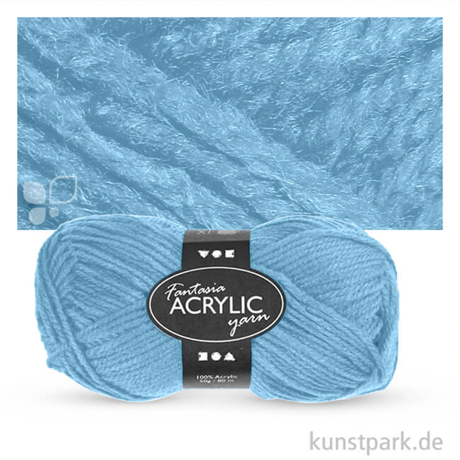 Artikelbild 1 des Artikels “Fantasia Wolle aus 100 % Polyacryl - 50 g 80 m | Hellblau“