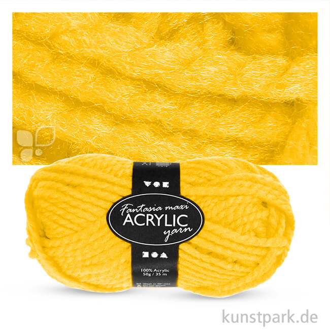 Artikelbild 1 des Artikels “Fantasia Wolle Maxi aus 100 % Polyacryl - 50 g 35 m | Gelb“