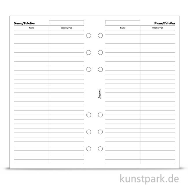 Artikelbild 1 des Artikels “FILOFAX Kalendereinlagen Name - Telefon Personal“