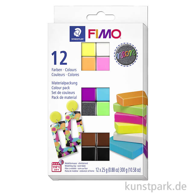 Artikelbild 1 des Artikels “FIMO Effekt Modelliermassen Set - Neon, 12 x 25 g “