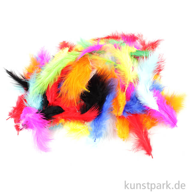Artikelbild 1 des Artikels “Flauschfedern, 100g - farbig sortiert “