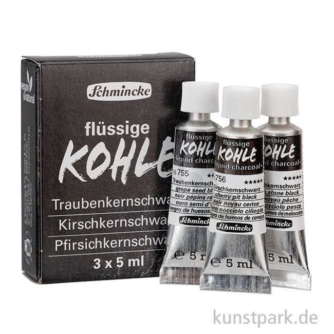 Artikelbild 1 des Artikels “Schmincke Flüssige Kohle, Kartonset mit 3 x 5 ml “