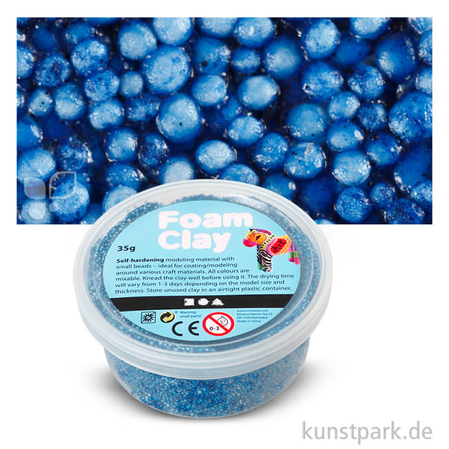 Artikelbild 1 des Artikels “Foam Clay - Modelliermasse mit kleinen Perlen, 35 g Einzelfarbe | Blau“